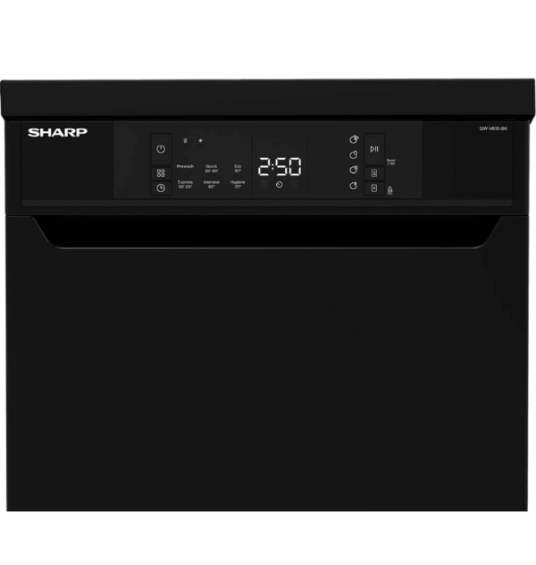 غساله اطباق شارب 10 فرد 6 برنامج تركي ديجيتال اسود QW-V610-BK